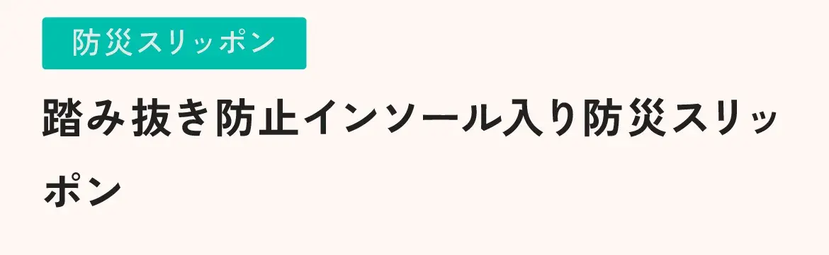 踏み抜き防止インソール入り防災スリッポン