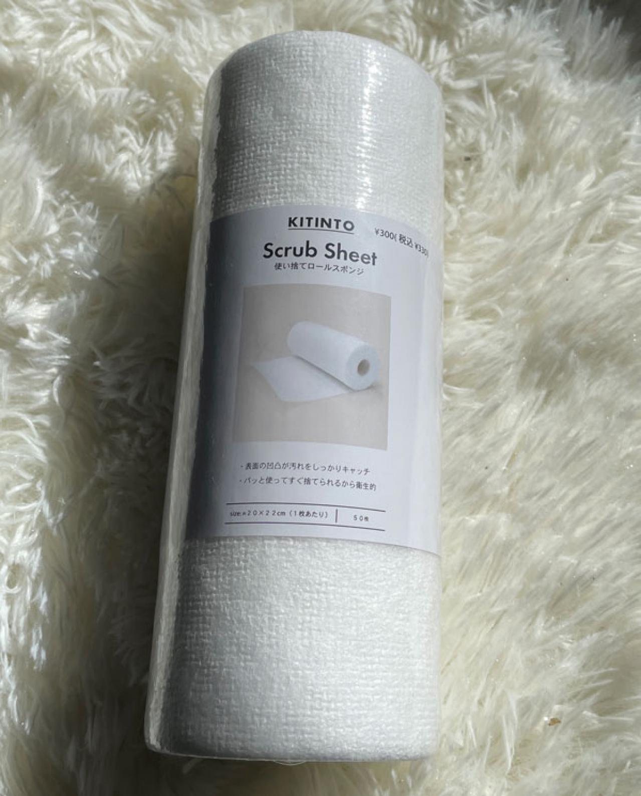 鍋やフライパンのこびりつきは【スリコ】の使い捨てロールスポンジにおまかせ。コスパ抜群！水まわりが毎日きれい（画像2）