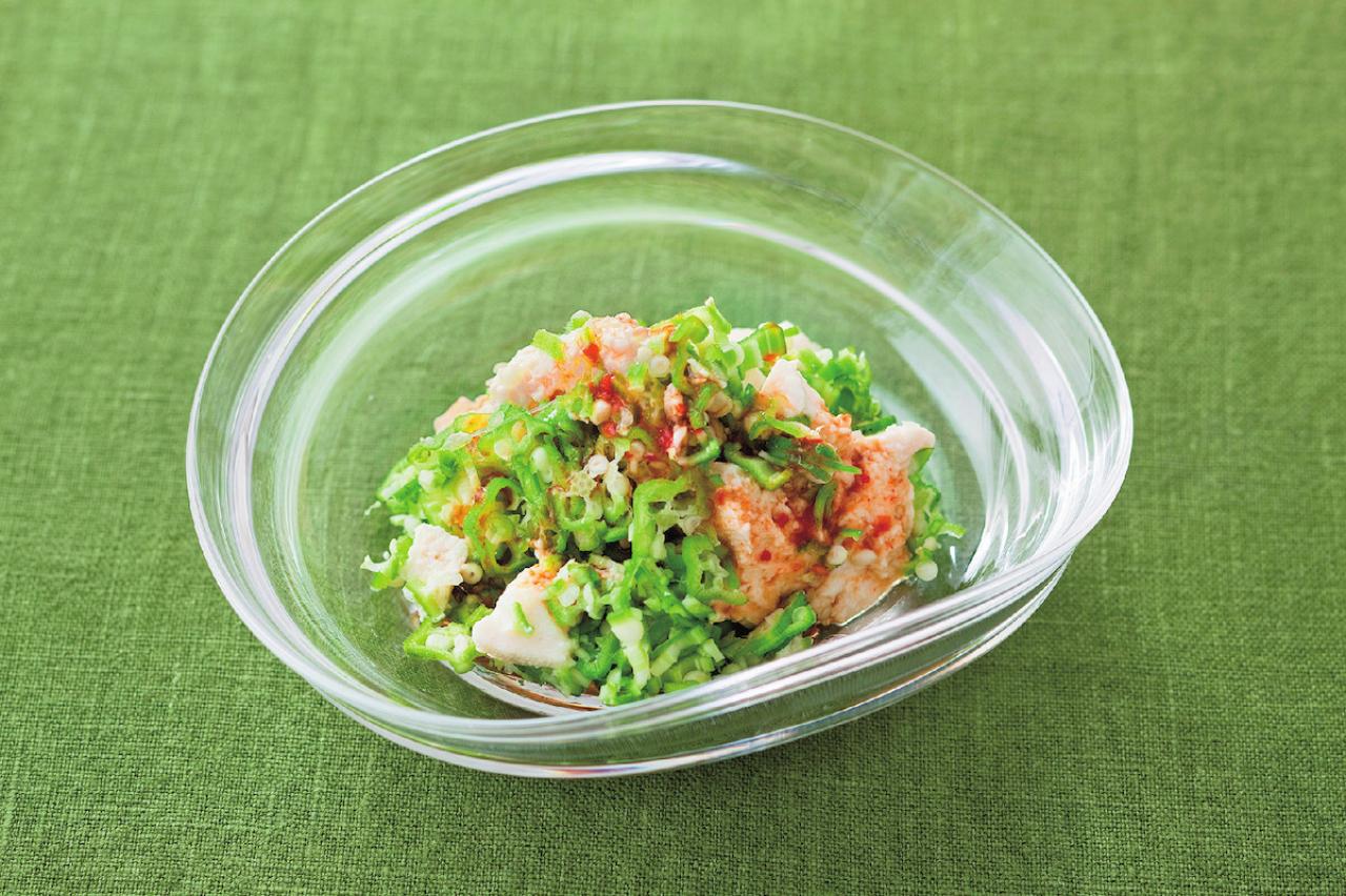【オクラ】の簡単でおいしい主菜＆副菜2選「肉だんごのトマト煮」「豆腐の豆板醤しょうゆかけ」