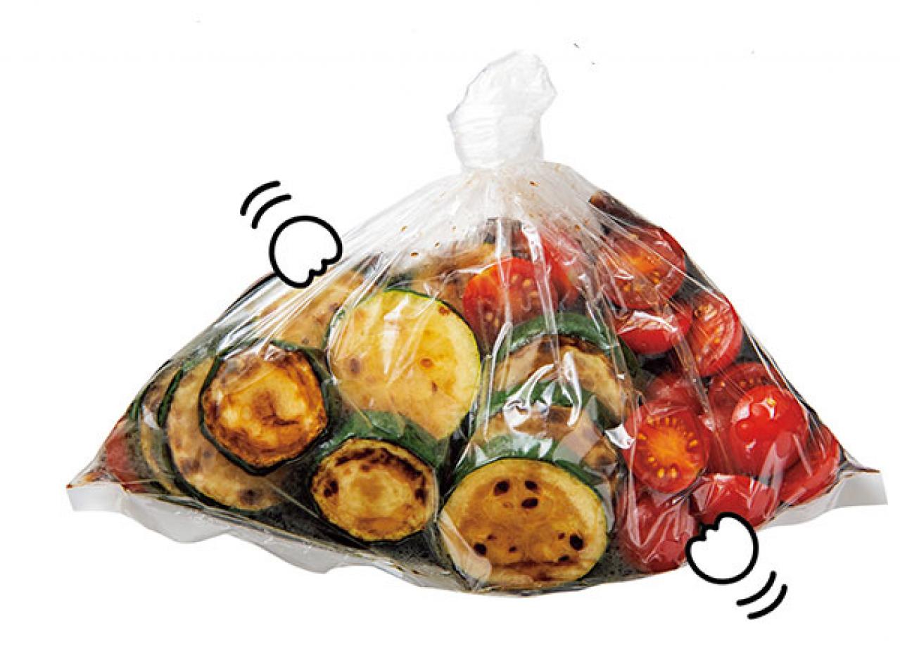 ポリ袋１枚で簡単おかず！ズッキーニのマリネとなすの焼きびたしレシピ（画像3）