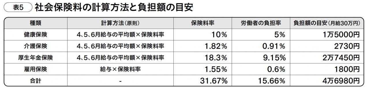 【給与明細】正しい見方・ 月給30万円の場合差し引かれている社会保険料、税金の総額は？（画像6）