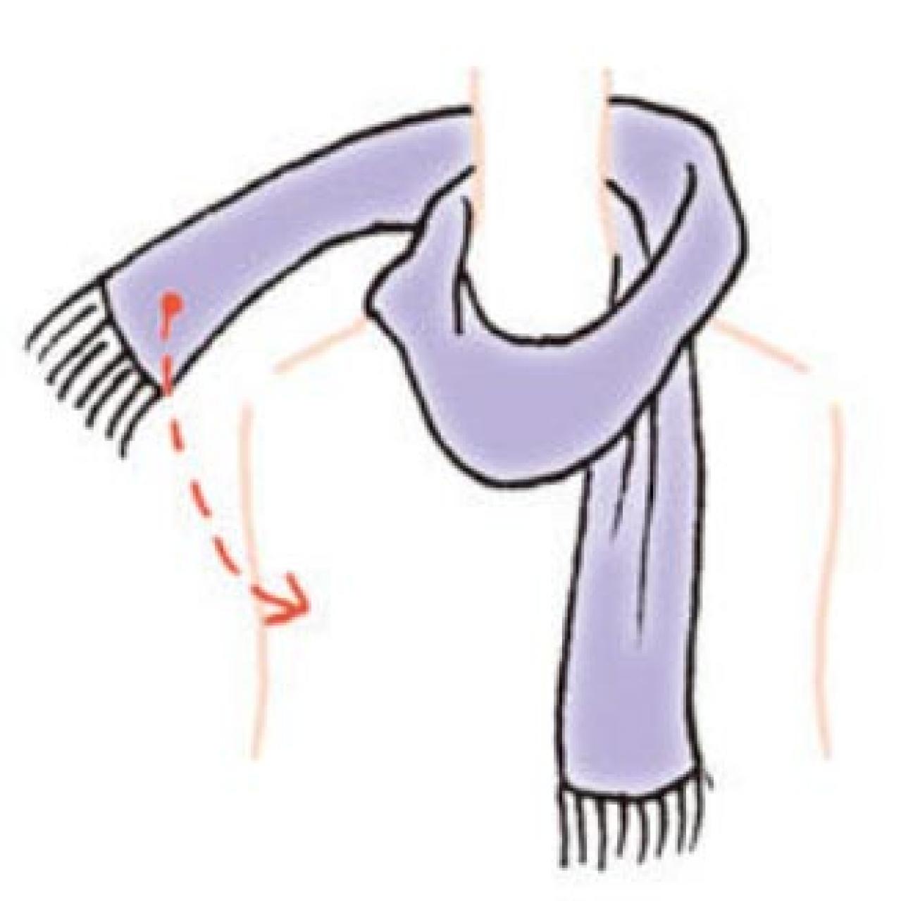 マフラーの巻き方【2選】「ツイストオフタートル」と「2重巻きサイドノット」 後ろ姿も素敵に！（画像10）