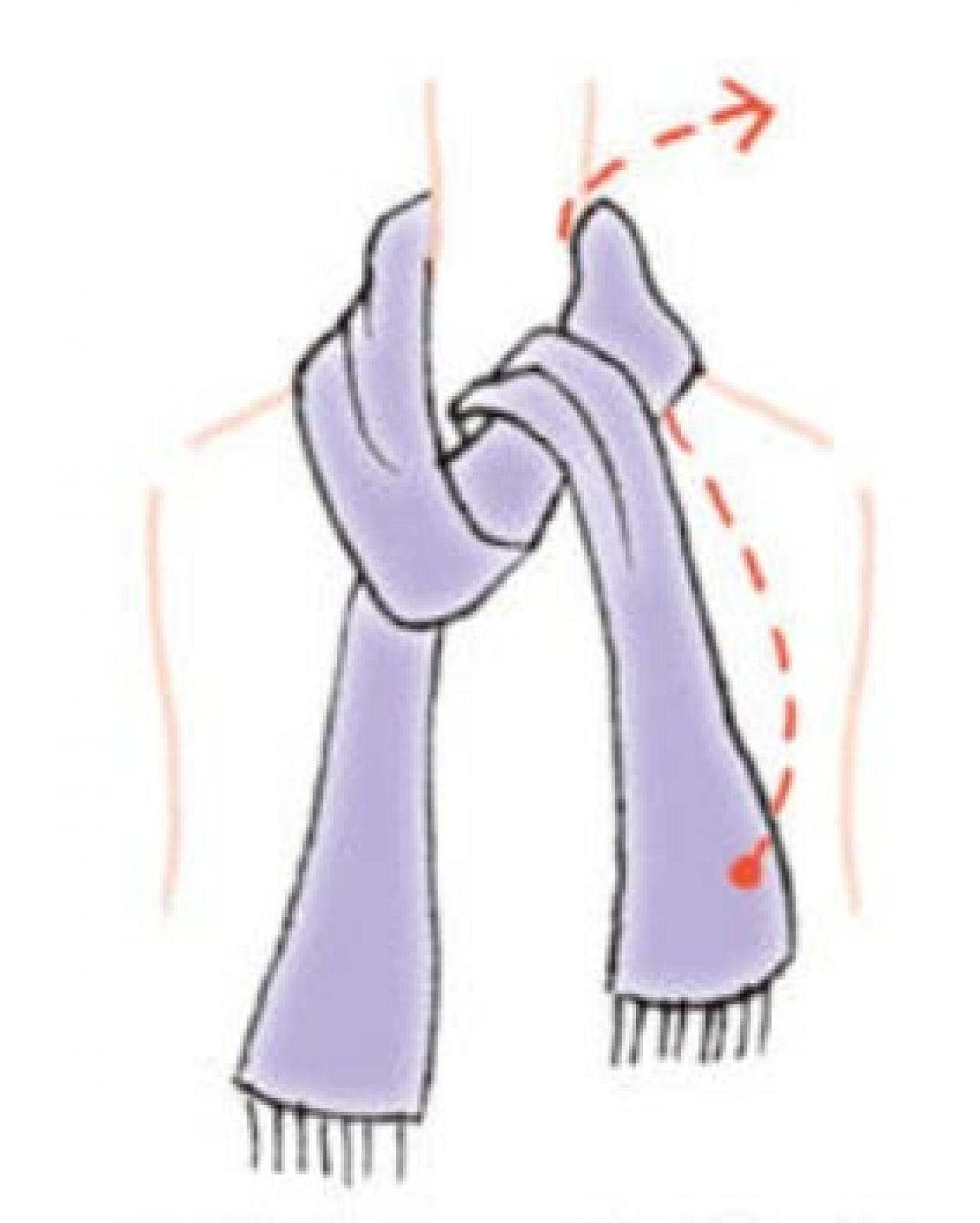 マフラーの巻き方【2選】「ツイストオフタートル」と「2重巻きサイドノット」 後ろ姿も素敵に！（画像5）