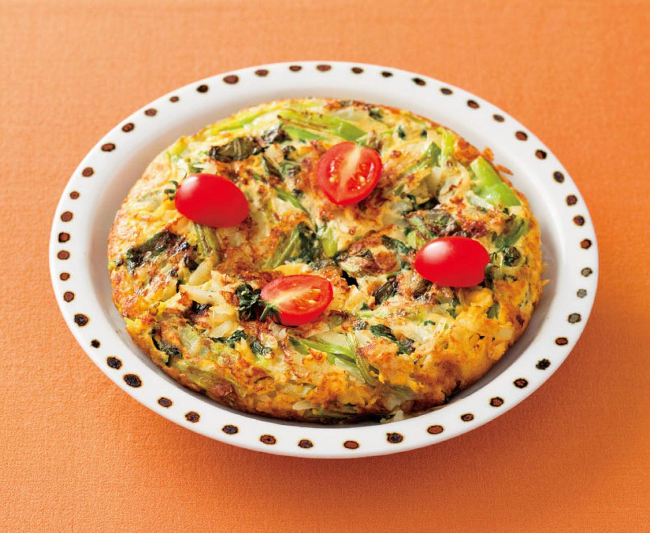 【小松菜レシピ】栄養たっぷり！簡単、おいしい主菜2選「スパニッシュオムレツ」「厚揚げの塩辛炒め」（画像3）