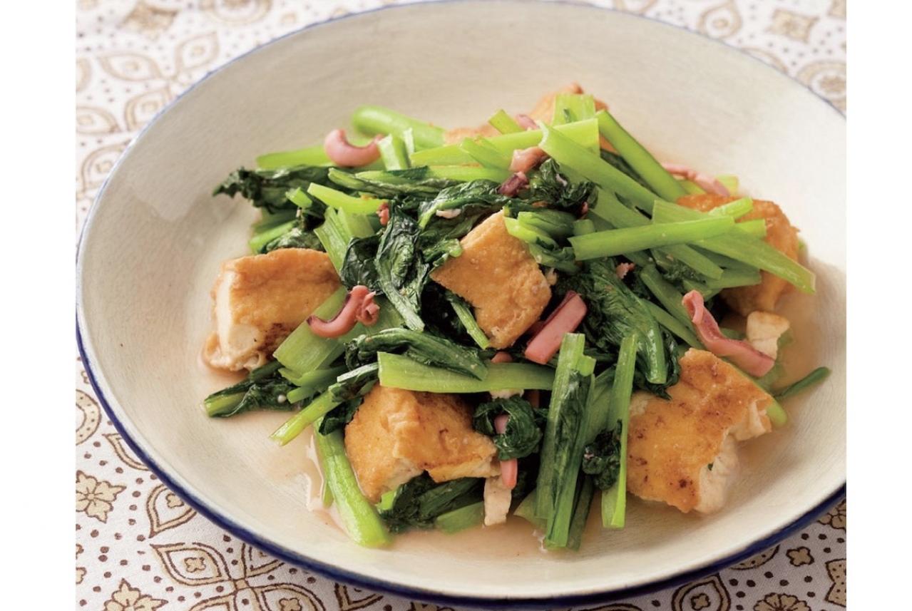 【小松菜レシピ】栄養たっぷり！簡単、おいしい主菜2選「スパニッシュオムレツ」「厚揚げの塩辛炒め」