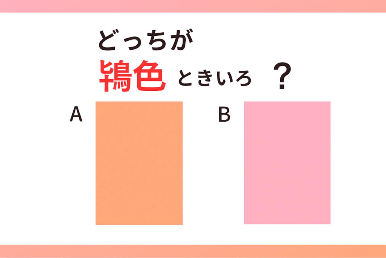 【色の名前クイズ】どっちが「鴇色（ときいろ）」？