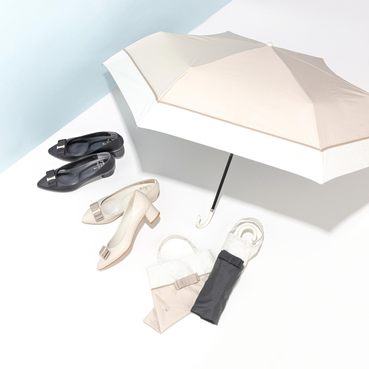 ４㎝ヒールオールウェザーパンプス、99％遮光オールウェザー折り畳み傘