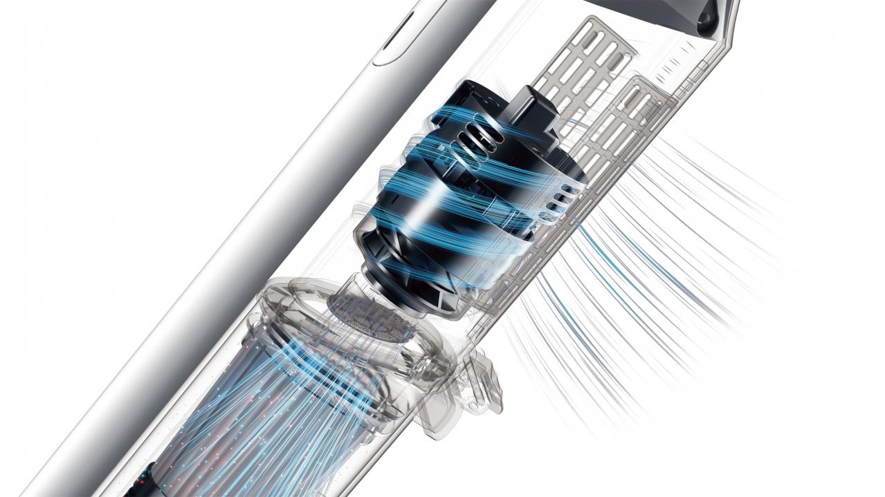 3．新開発「ハイパワーコンパクトモーター」採用。強力パワーでゴミをしっかり吸引