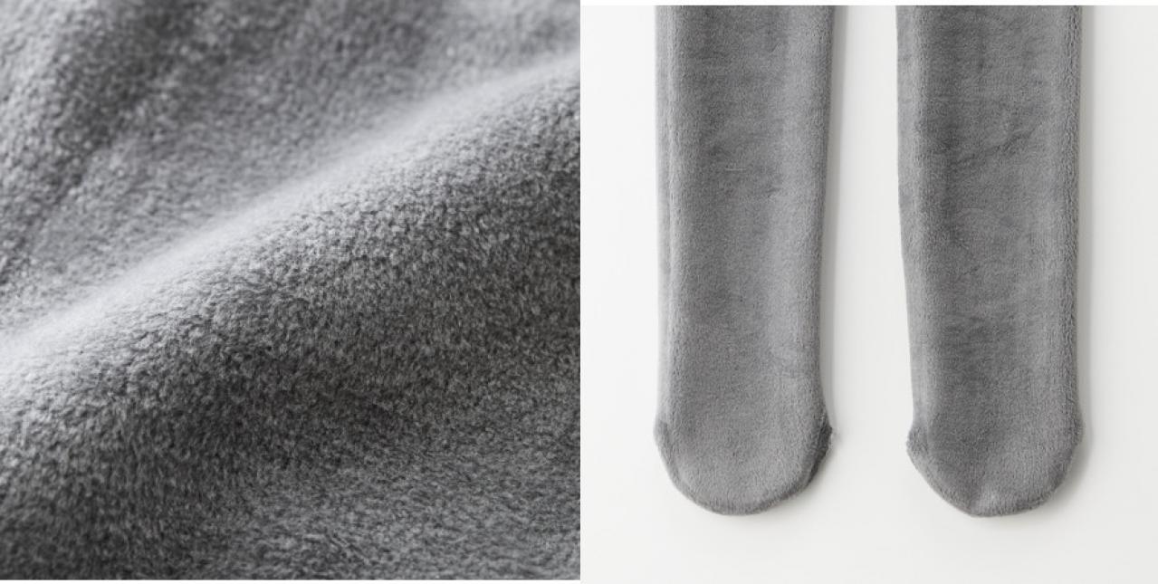 毛布のように暖かくなめらかな裏起毛