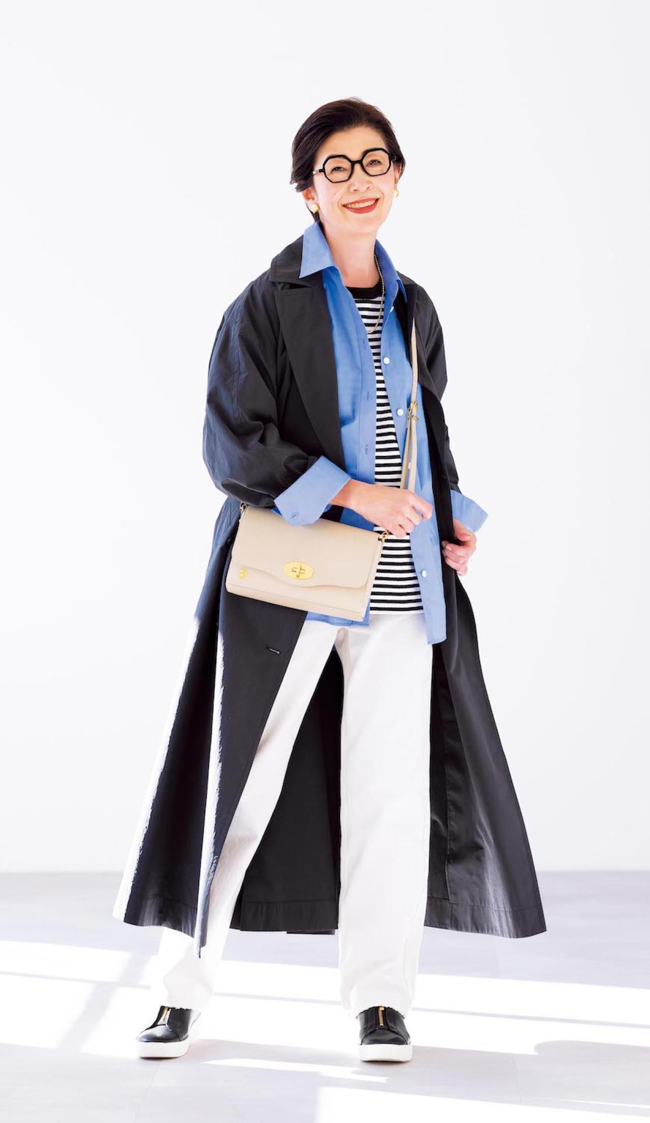 2025年最旬！50代以上におすすめの【ロング丈の春アウター】3選。寒い日、暖かい日の着回しのコツも紹介（画像8）