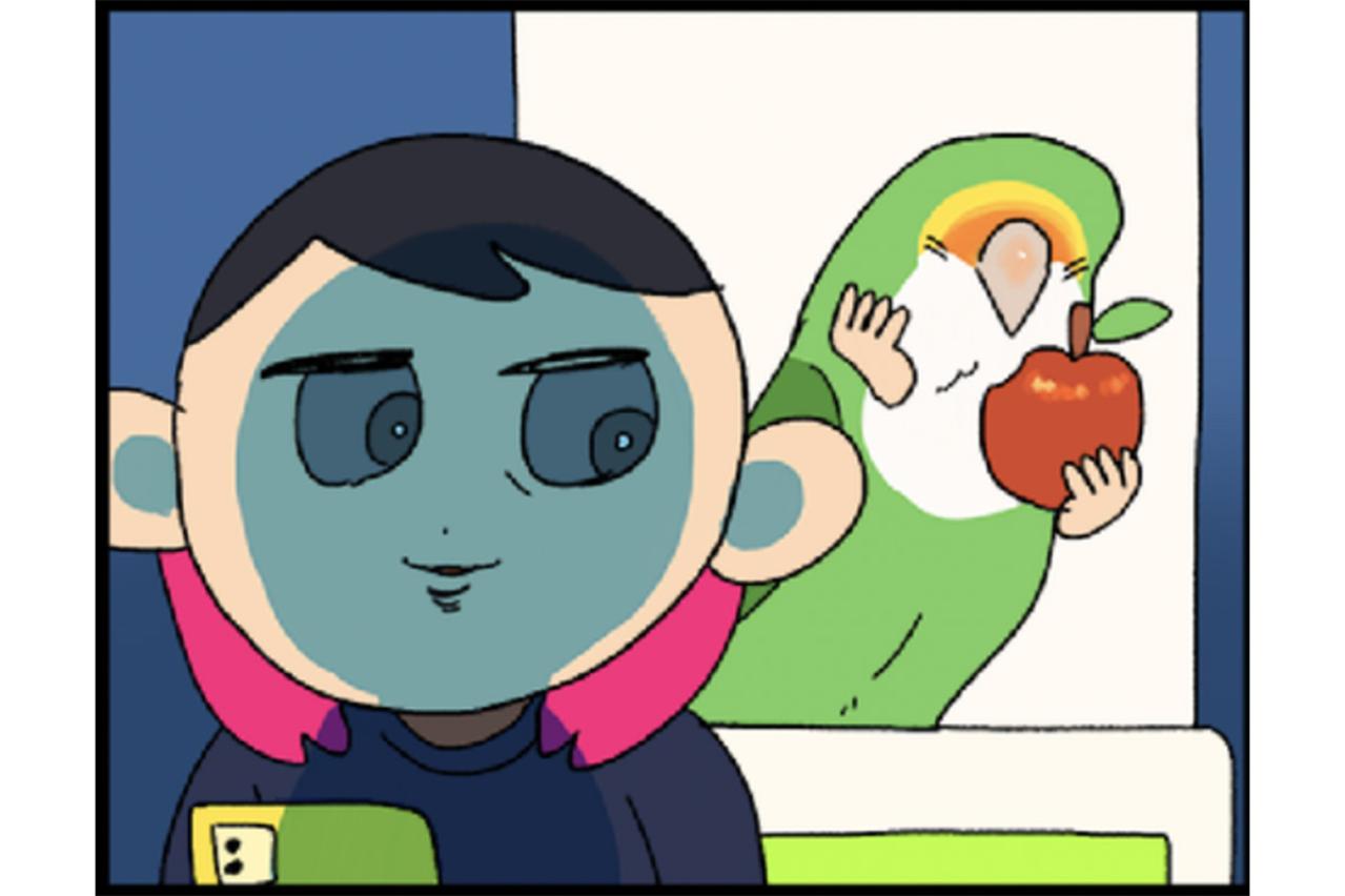 【鳥マンガ＃37】ペットカメラが生んだ悲劇／おやつのりんごを気に入った女帝インコ