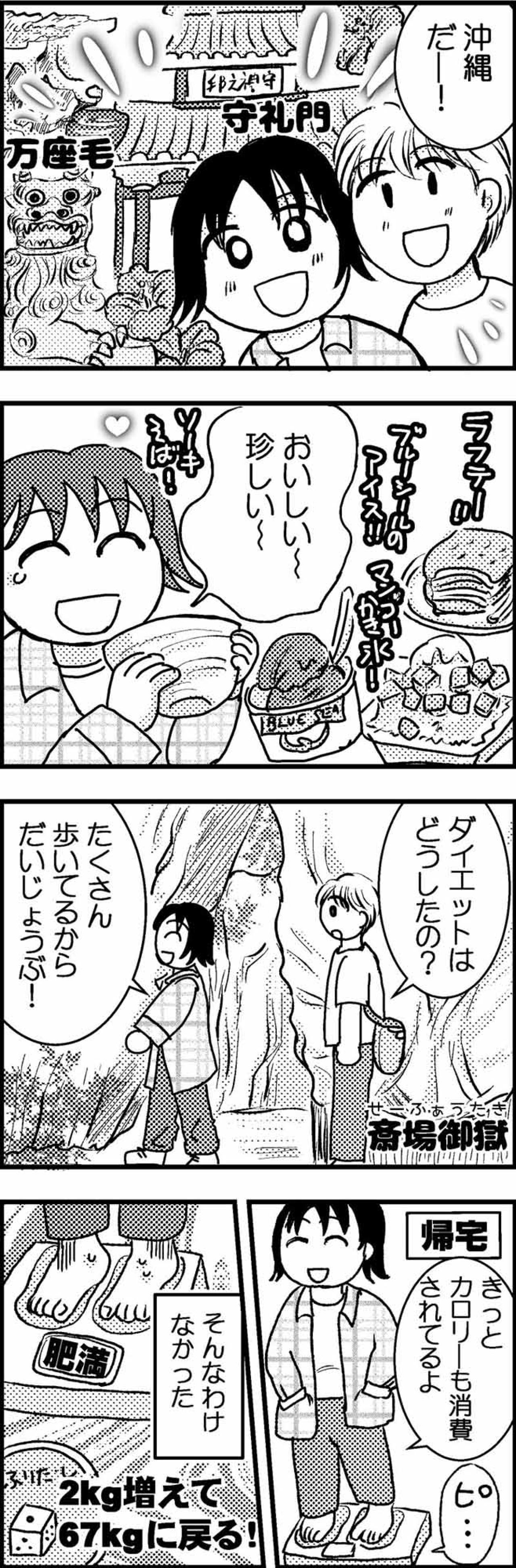 旅行から帰ってきて体重計に乗ると…（涙）あんなに歩いたのにどうして？【脱デブ日記 #5】（画像2）