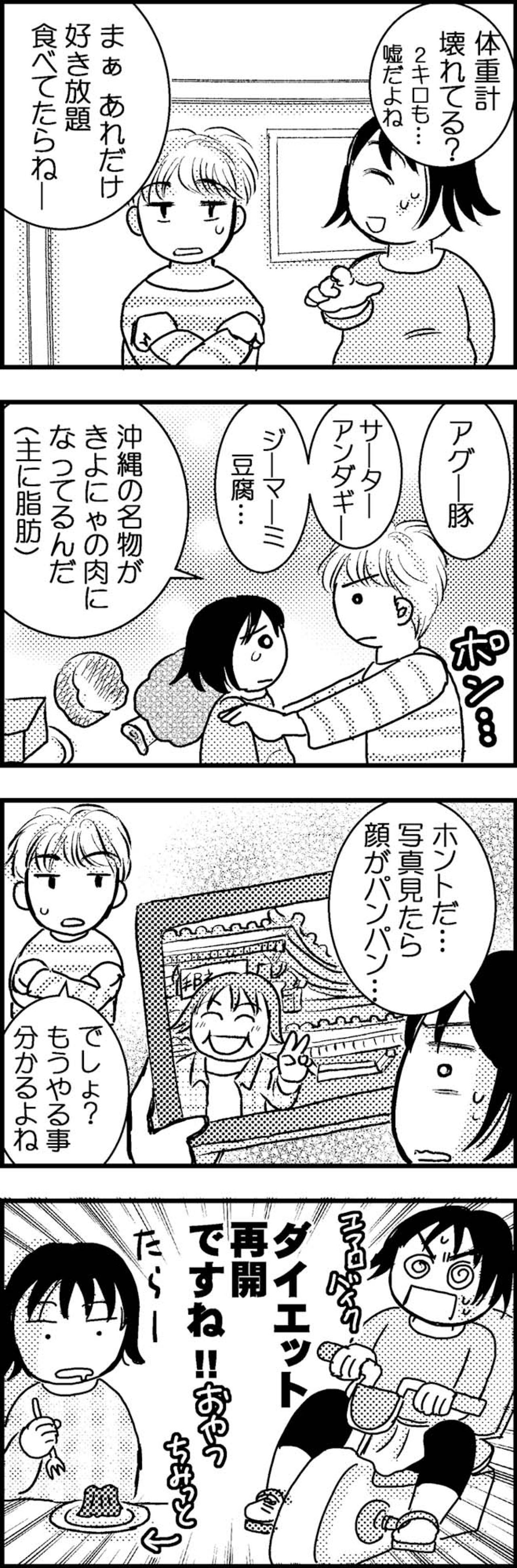 旅行から帰ってきて体重計に乗ると…（涙）あんなに歩いたのにどうして？【脱デブ日記 #5】（画像3）