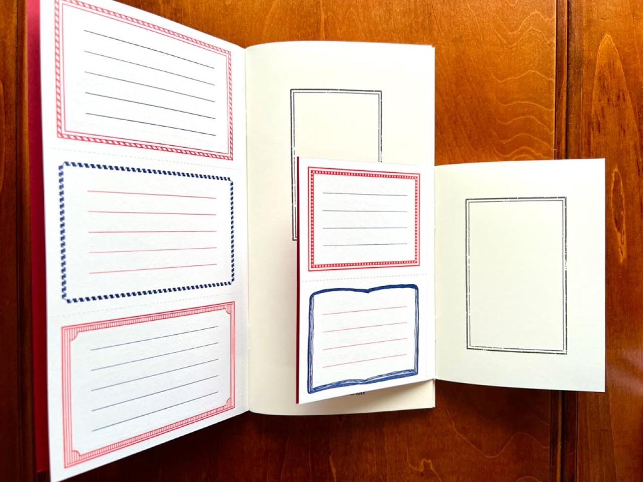 リフィルに綴じ込みのメッセージカード