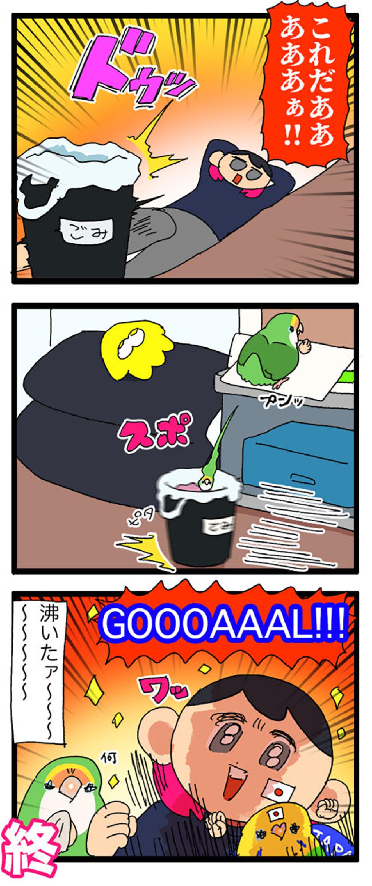 インコの爆弾をミラクルキャッチ！／女帝インコのうれしい心変わり【鳥マンガ＃69】（画像4）