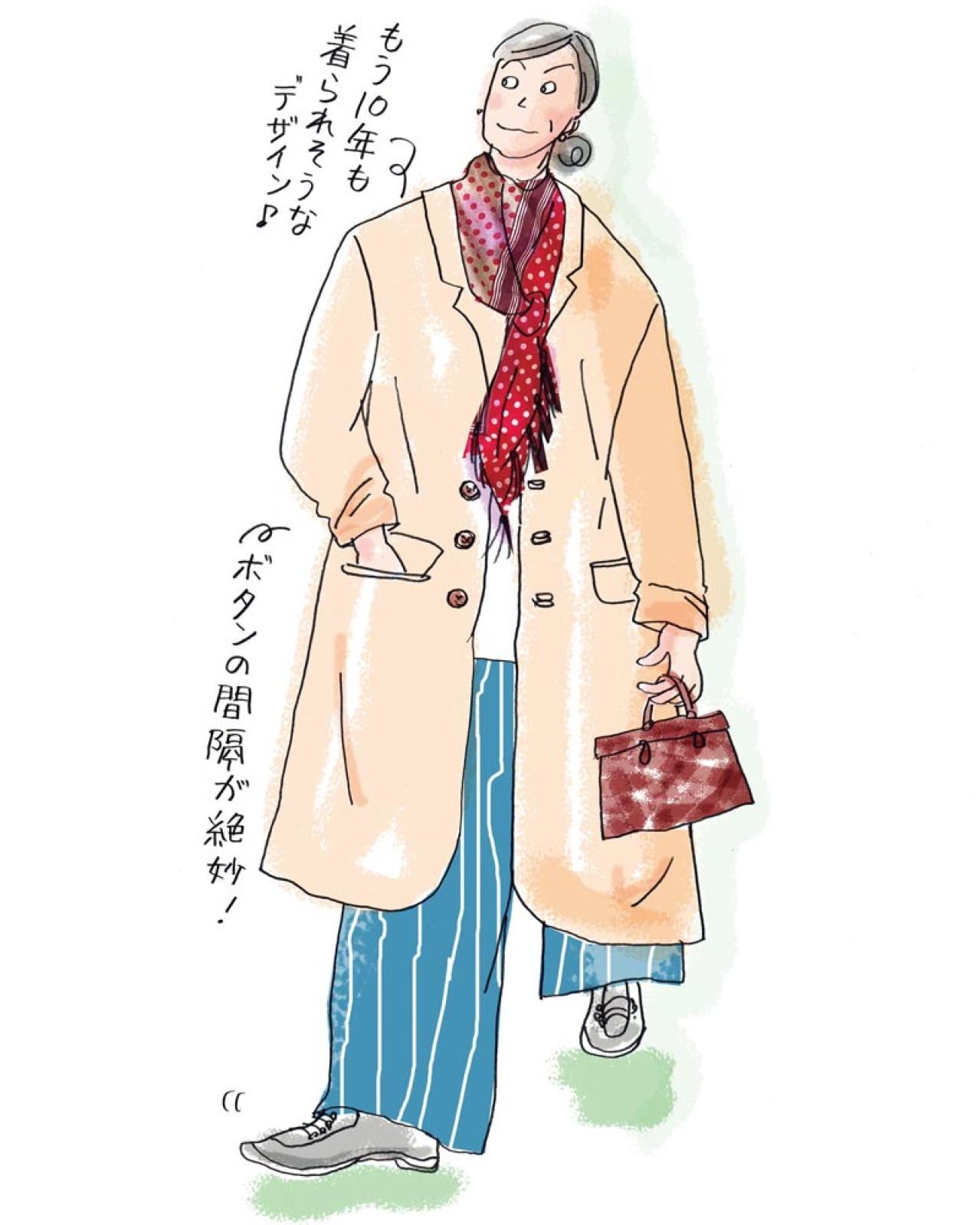 70歳から始めるおしゃれ！「もう10年も着られそうな安定感」【本田葉子さん】のベージュのコート（画像2）