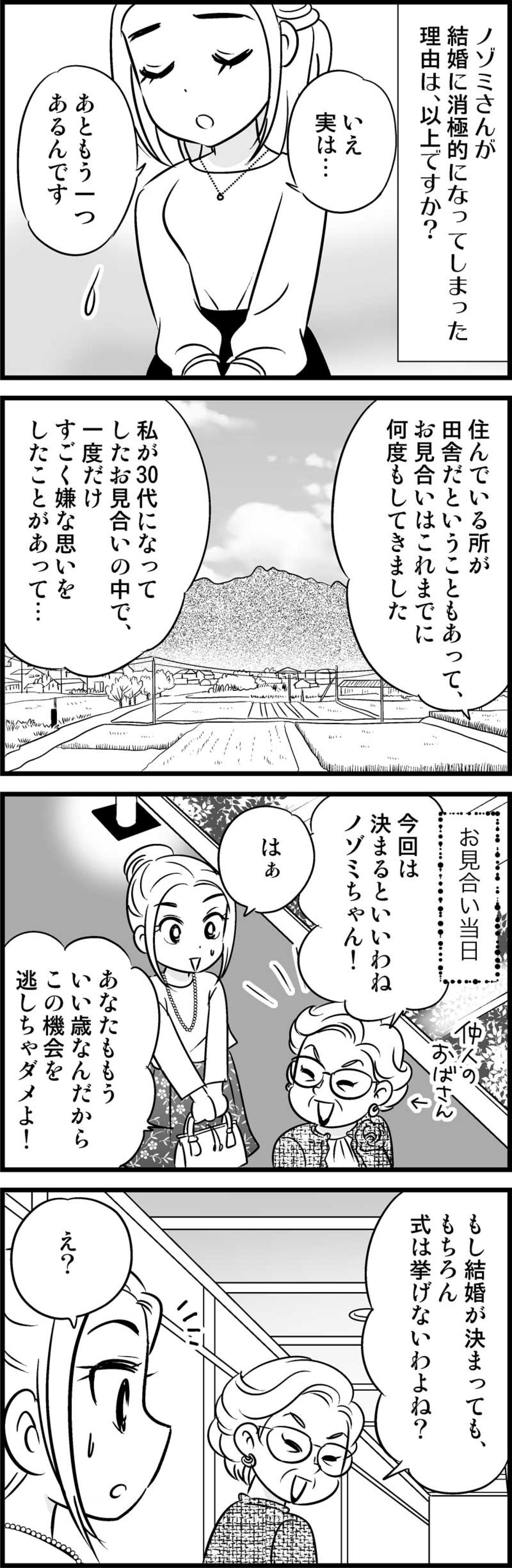 仲人おばさんが発した一言がヒドすぎた…田舎での30代独身女性への偏見【オトナ婚#79】（画像2）