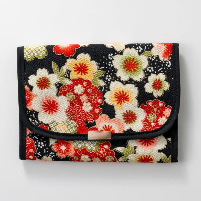 「江戸小紋の華やか柄」和KOMONO　薬入れ（撫子桜　黒）