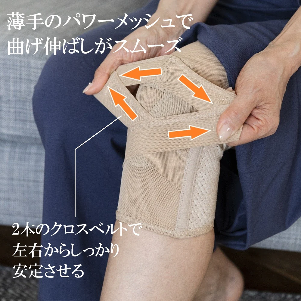 薄くてもひざをしっかり支えるサポーター