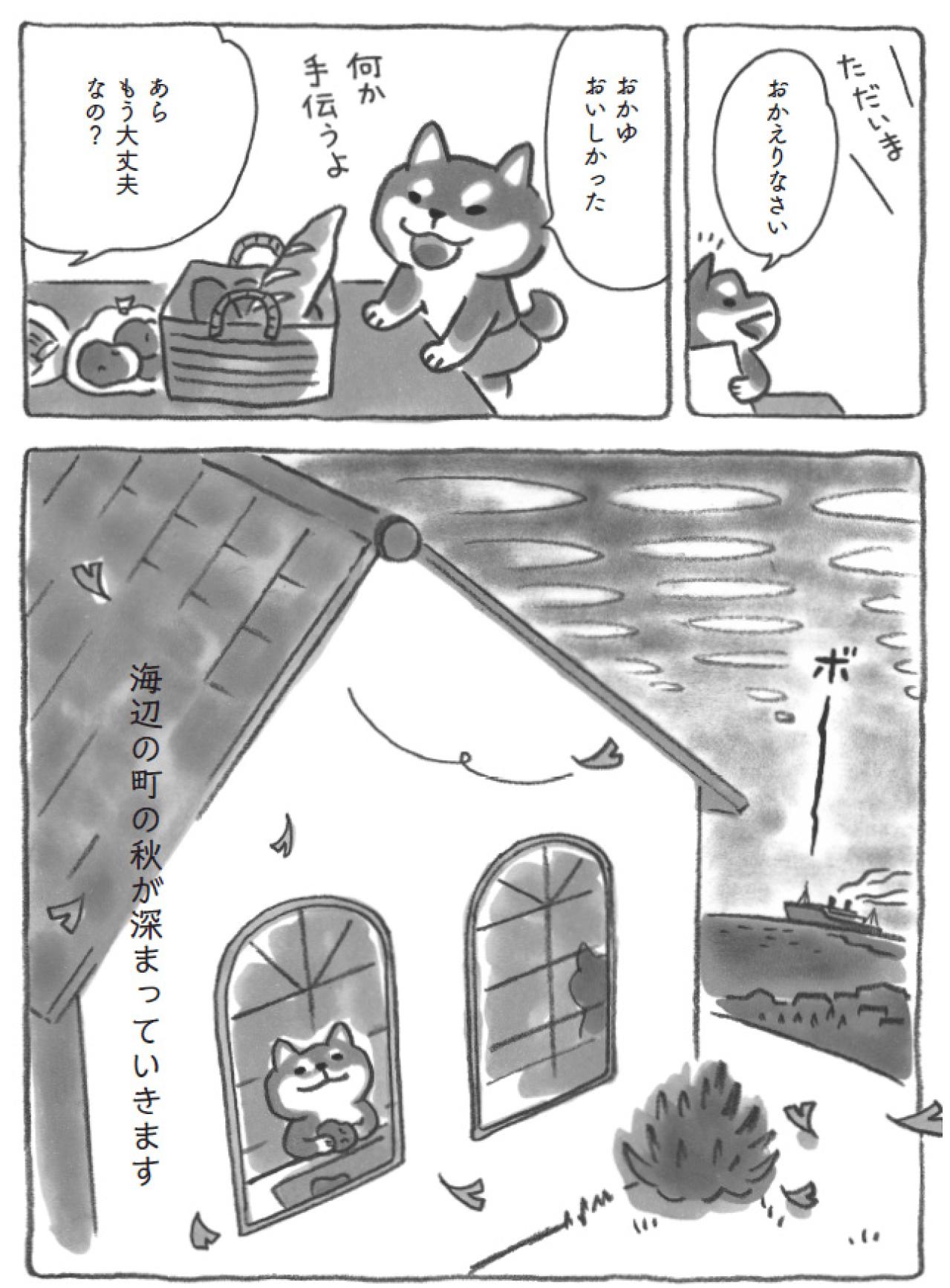 風邪の柴犬あんずを包む海辺の秋のやさしい時間【柴犬食堂 #22】（画像3）