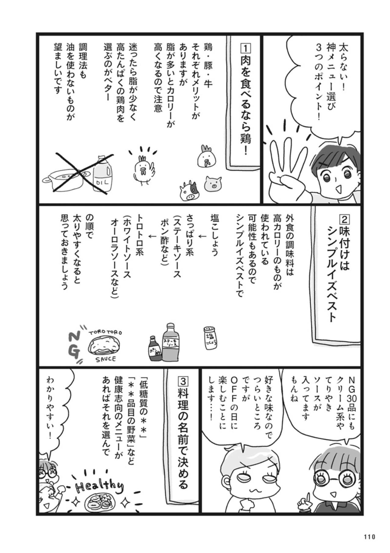 外食で肉を選ぶなら豚or鶏どっちが正解？主要ファミレスのOKメニューも【ダイエット挑戦マンガ#37】（画像2）