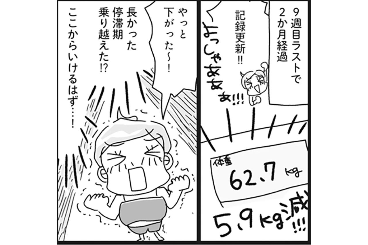 ついに…停滞期を乗り越えた！ダイエット継続で得られた思わぬ副産物は？【ダイエット挑戦マンガ#45】