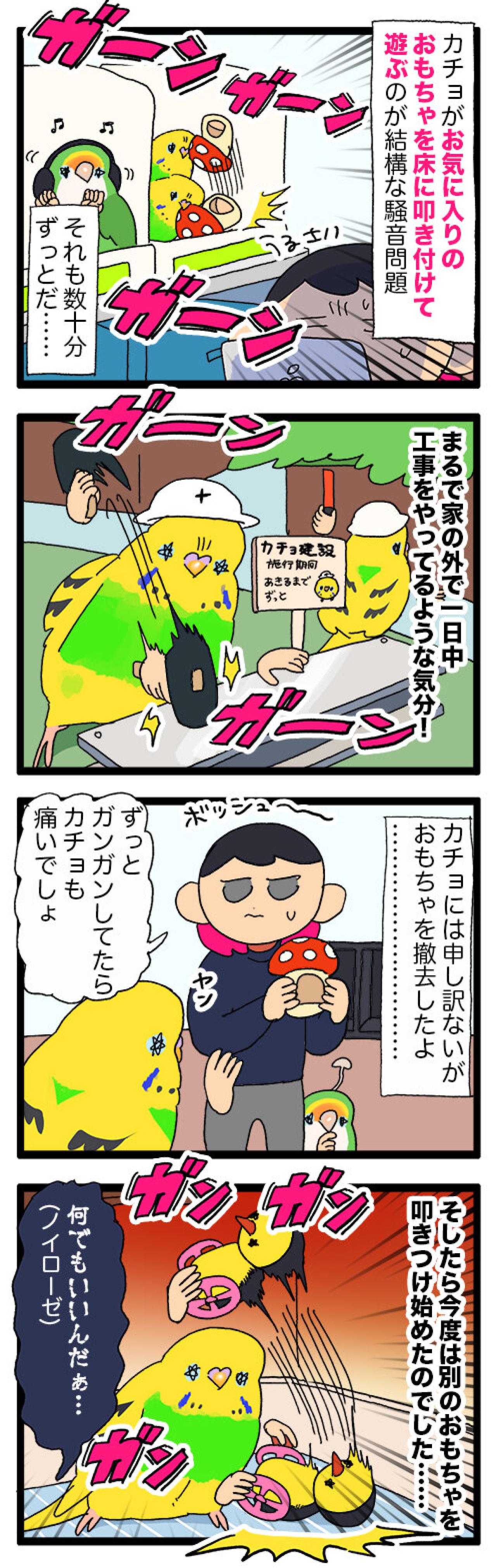 破壊からキュンへ ― セキセイインコ・カチョリエルの二面劇【鳥マンガ #150】（画像4）