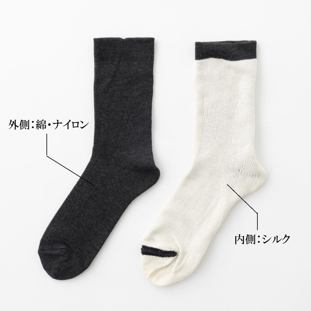 極暖シルク内側シルク2重編み靴下（画像2）