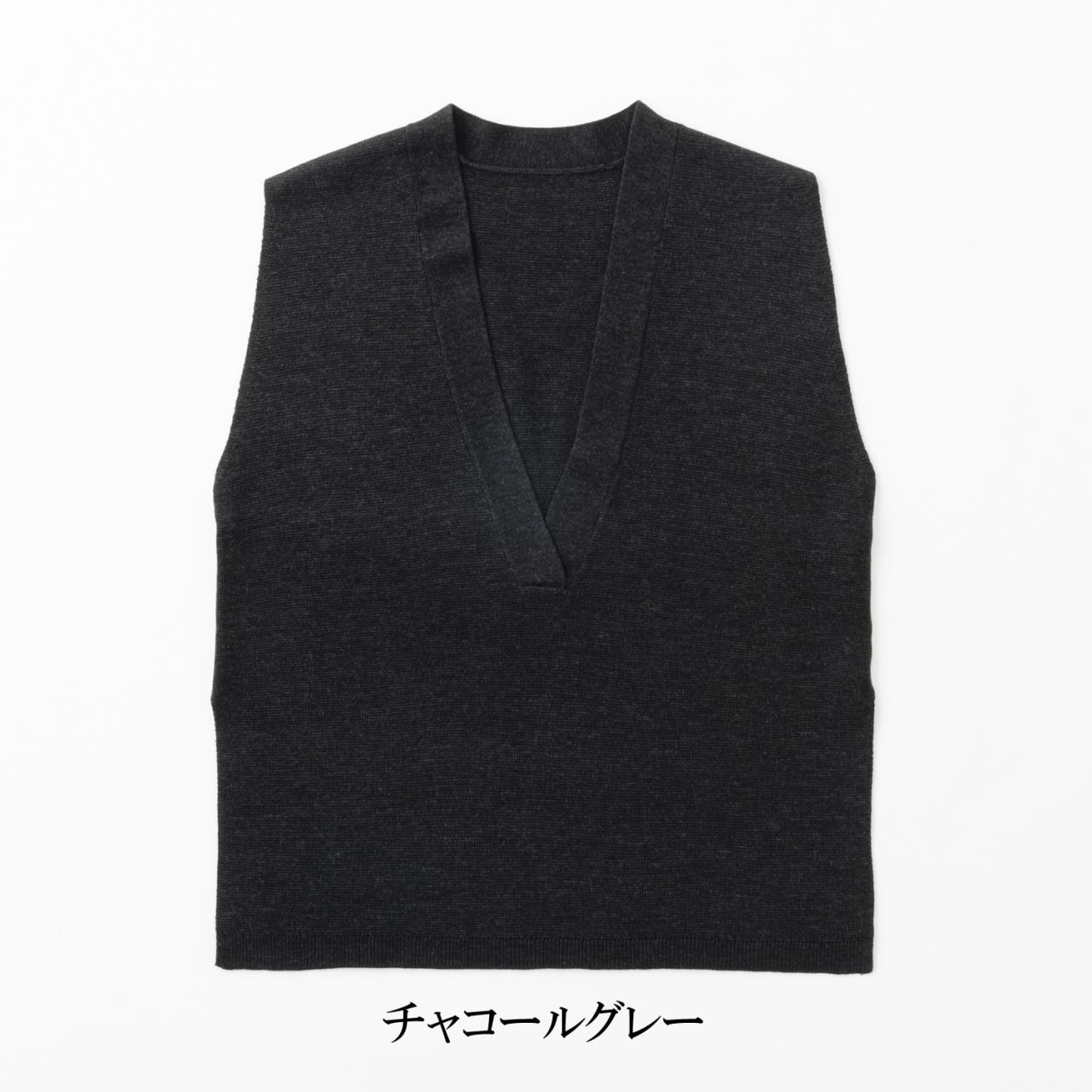シルクウールのVベスト（画像4）