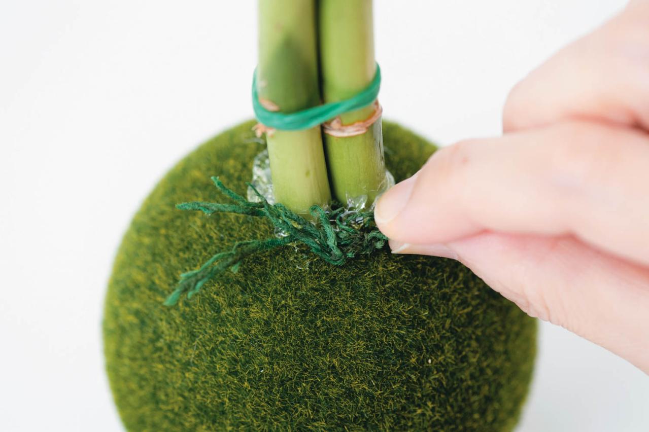 リビングや玄関に飾りたい【ミニ門松】造花の苔玉で簡単おしゃれ！（画像7）