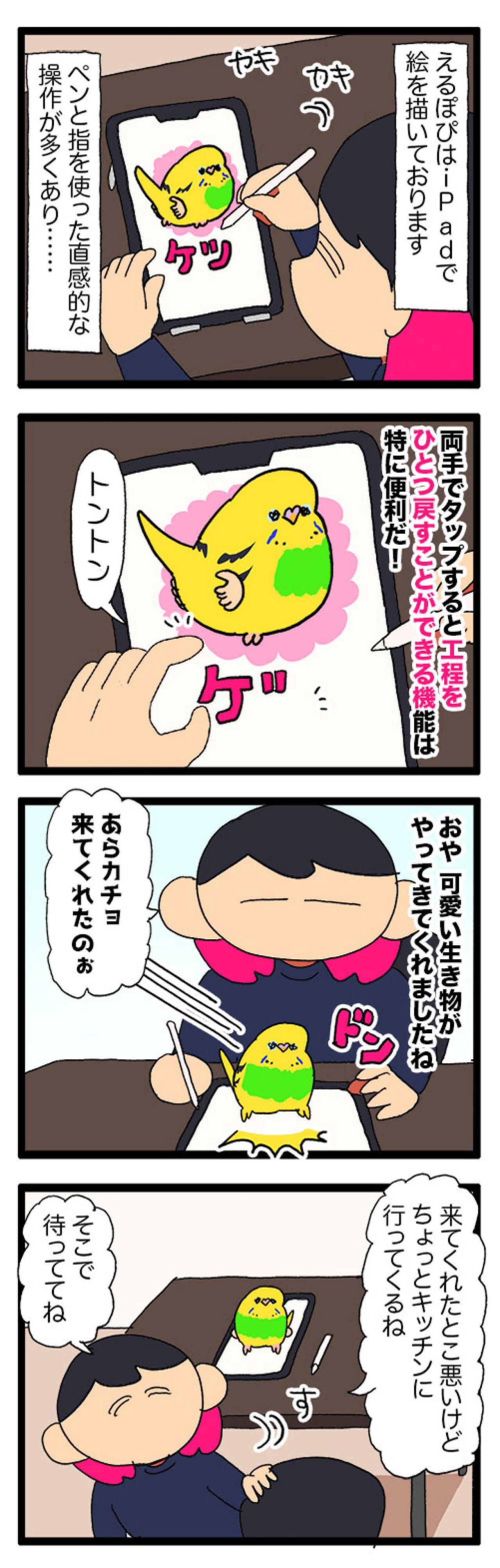 あやうく大惨事！飼い主がマンガを描いていたiPadの上を、セキセイインコが歩いたら？【鳥マンガ #183】（画像6）