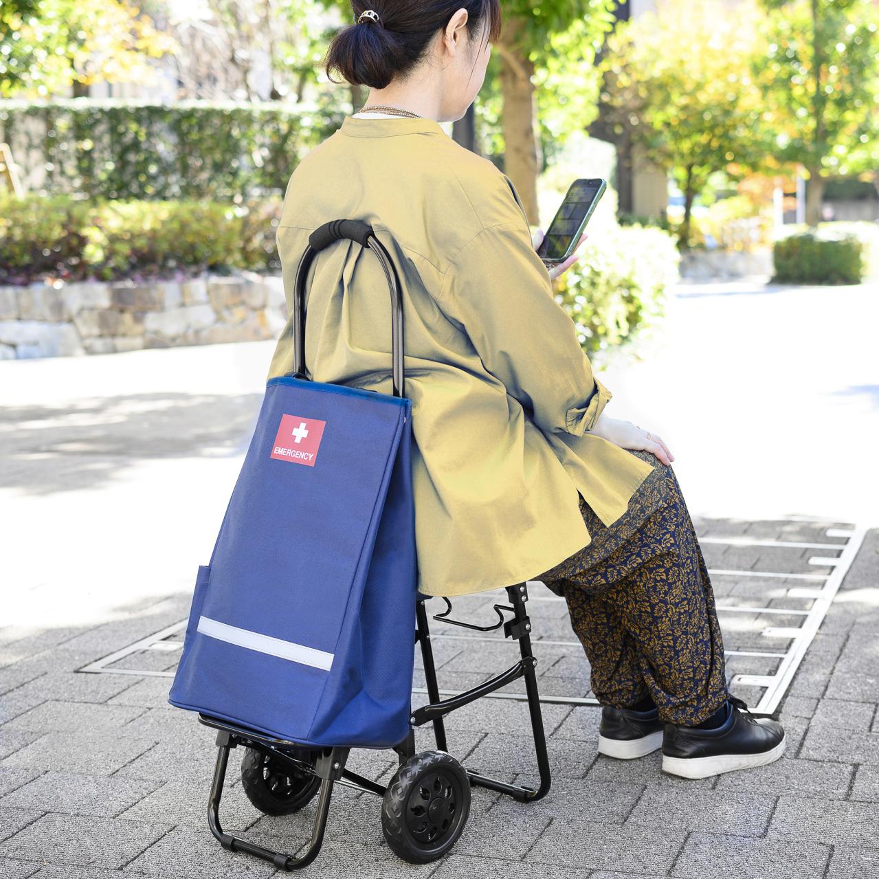 買い物にも災害時にも！イス付き安心キャリーカート（画像2）