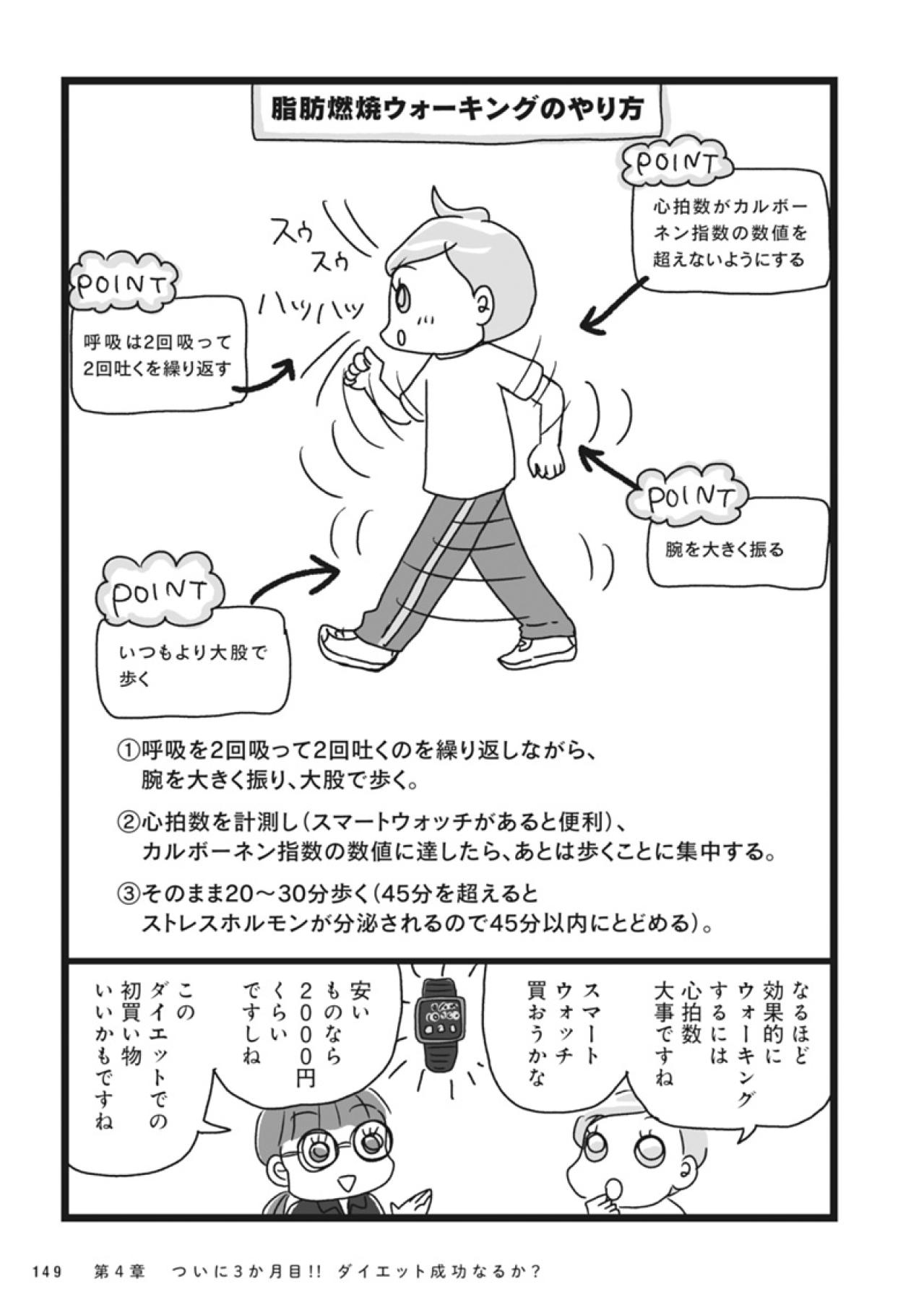 普通に歩くよりやせる「早歩き」とは？外出できない時の簡単運動法も【ダイエット挑戦マンガ #50】（画像3）