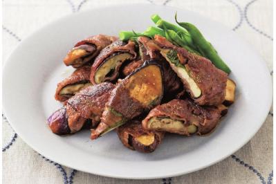 【なす】の簡単でおいしい主菜＆副菜2選「青じその肉巻きかば焼き」「しらすのしょうがじょうゆかけ」（サムネイル画像）