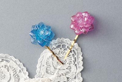 【レジンアクセサリー】簡単！ プレゼントにもおすすめ「蓮の花のヘアピン」