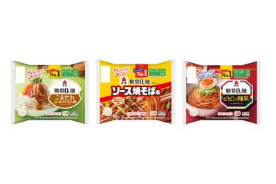 紀文の「糖質0g麺」シリーズから ごまだれぶっかけうどん風/ソース焼そば風/ビビン麺風が新発売