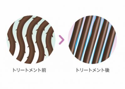 ②うねりを抑え、髪全体にまとまりとつやを与える「輝きベールテクノロジー」（サムネイル画像）