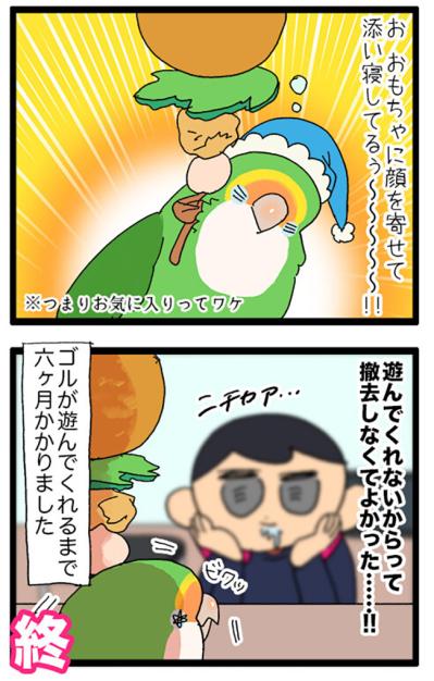 インコの爆弾をミラクルキャッチ！／女帝インコのうれしい心変わり【鳥マンガ＃69】（サムネイル画像6）