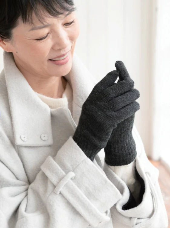 極暖シルク 2重編み手袋
