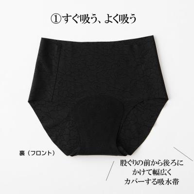 ゆうゆうオリジナル 安心吸水ショーツ　ブラック花柄