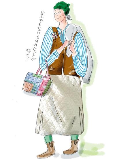 70歳から始めるおしゃれ！「白いスカートで優雅な気分」【本田葉子さん】キルティングのスカート（サムネイル画像3）