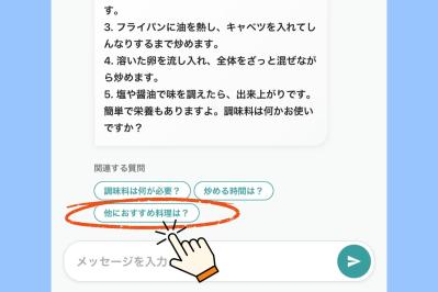 「冷蔵庫に卵とキャベツしかない！」その後の質問文を考えなくても会話が続く「暮らしのAI」活用術（サムネイル画像4）