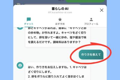「冷蔵庫に卵とキャベツしかない！」その後の質問文を考えなくても会話が続く「暮らしのAI」活用術（サムネイル画像3）