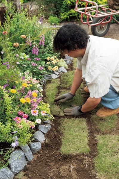 【切り芝の張り方】花壇の前を芝生に整える手順をフローラ黒田園芸・黒田健太郎さんが解説（サムネイル画像12）